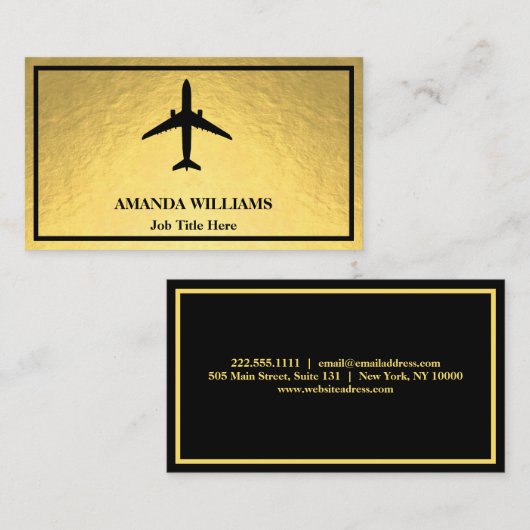 Jet Airplane Visitenkarte (Vorne/Hinten)