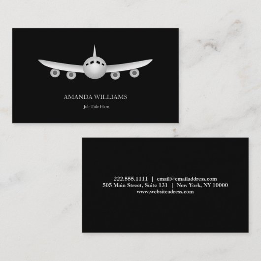 Jet Airplane Visitenkarte (Vorne/Hinten)