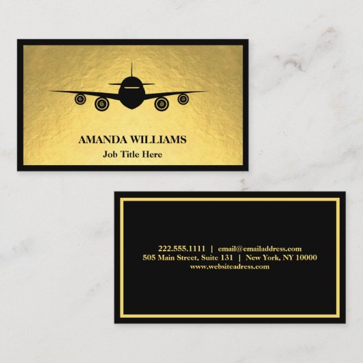 Jet Airplane Visitenkarte (Vorne/Hinten)
