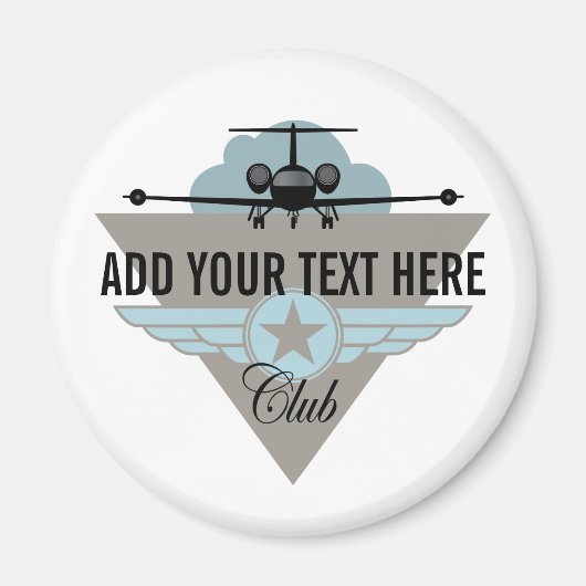 Jet Airplane Wing Club Magnet (Vorne)