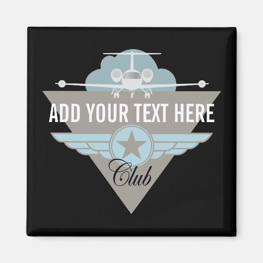 Jet Airplane Wing Club Magnet (Vorne)