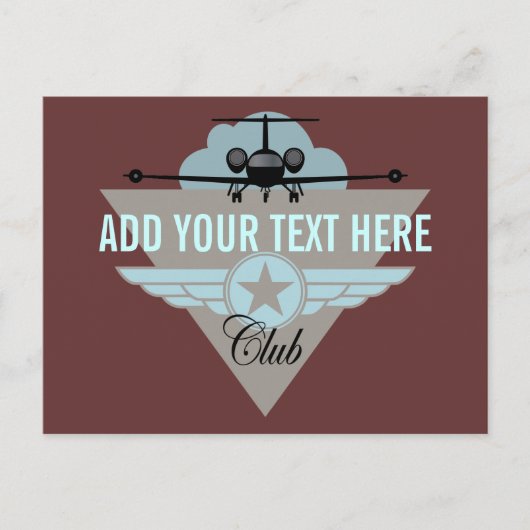 Jet Airplane Wing Club Postkarte (Vorderseite)