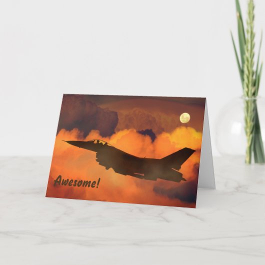 Jet and Full Moon Military Service Danke Karte (Vorderseite)