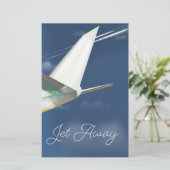 Jet Away Reiseplakat. Briefpapier (Stehend Vorderseite)