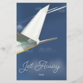 Jet Away Reiseplakat. Briefpapier (Rückseite)