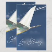 Jet Away Reiseplakat. Briefpapier (Vorne/Hinten)