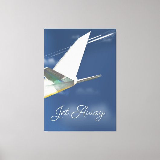 Jet Away Reiseplakat. Leinwanddruck (Vorderseite)