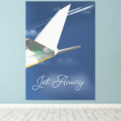 Jet Away Reiseplakat. Leinwanddruck (Insitu (Holzboden))