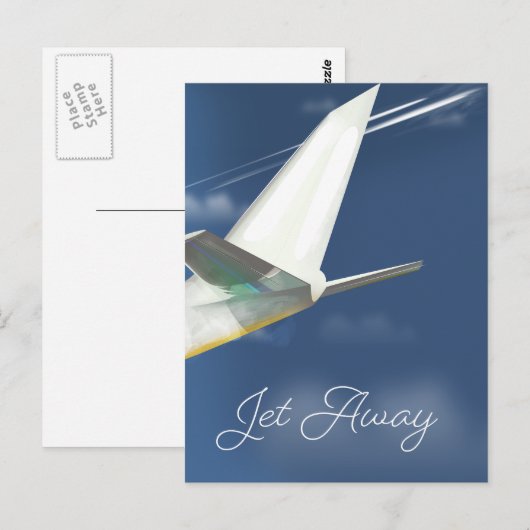 Jet Away Reiseplakat. Postkarte (Vorne/Hinten)