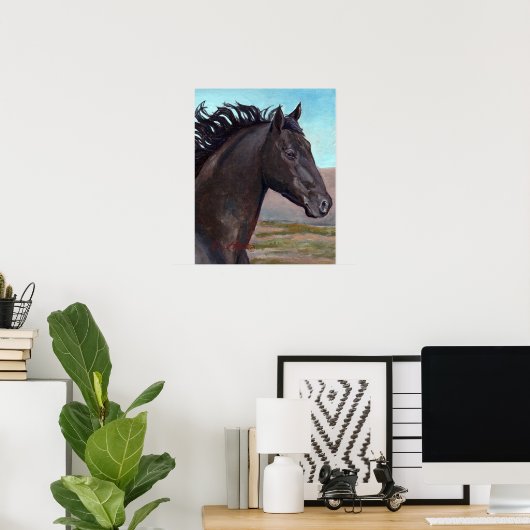 Jet : Band-Hengst des Sandwaschbeckens Poster (Heimbüro)