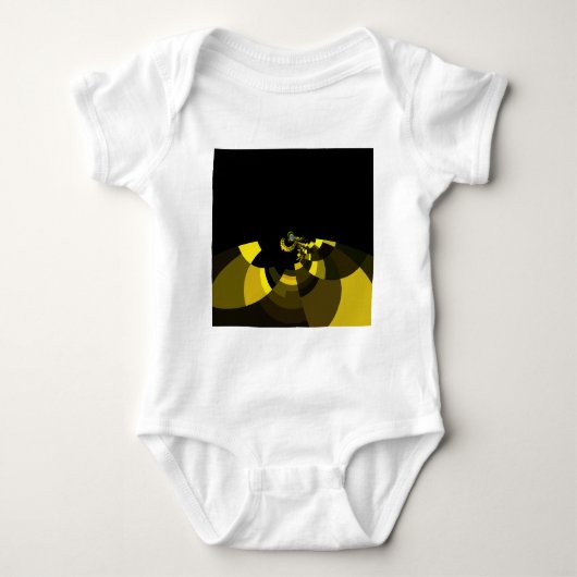 Jet Black and Gold Vector Art Print Graphic Design Baby Strampler (Vorderseite)