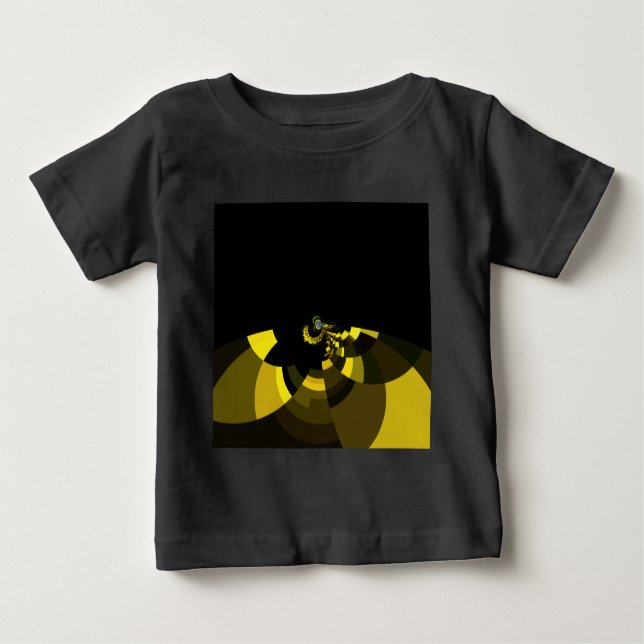 Jet Black and Gold Vector Art Print Graphic Design Baby T-shirt (Vorderseite)