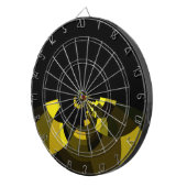 Jet Black and Gold Vector Art Print Graphic Design Dartscheibe (Vorderseite rechts)