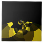 Jet Black and Gold Vector Art Print Graphic Design Fliese (Vorderseite)