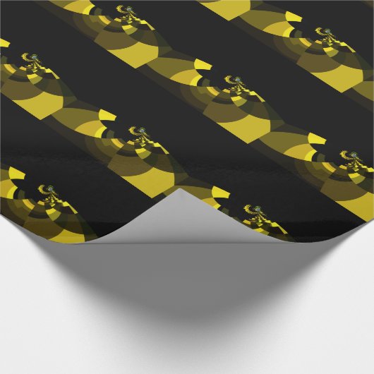 Jet Black and Gold Vector Art Print Graphic Design Geschenkpapier (Ecke)