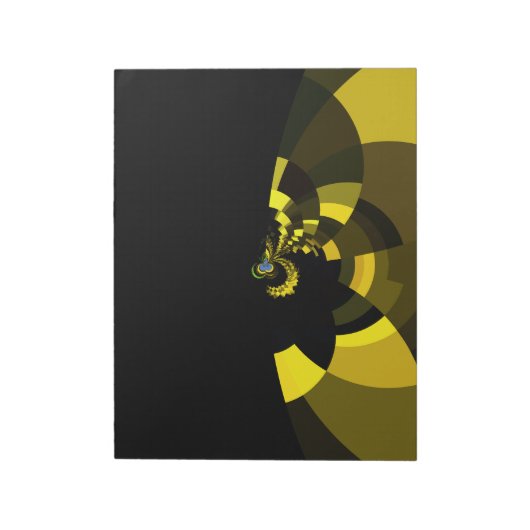 Jet Black and Gold Vector Art Print Graphic Design Notizblock (Rotiert)