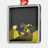 Jet Black and Gold Vector Art Print Graphic Design Ornament Aus Metall (Links)