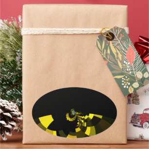 Jet Black and Gold Vector Art Print Graphic Design Ovaler Aufkleber