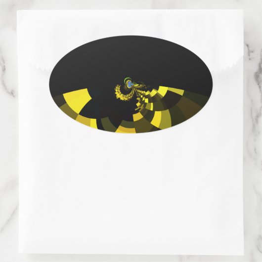 Jet Black and Gold Vector Art Print Graphic Design Ovaler Aufkleber (Tasche)