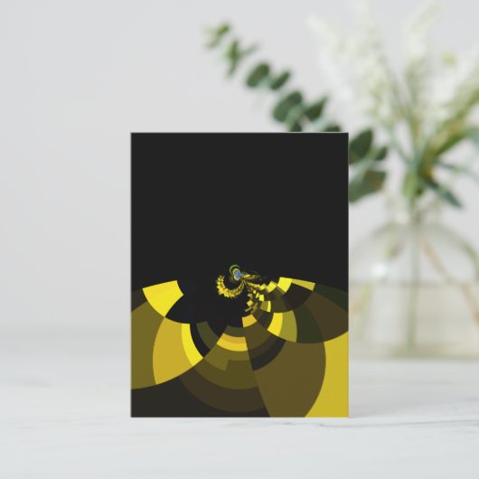 Jet Black and Gold Vector Art Print Graphic Design Postkarte (Stehend Vorderseite)