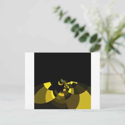 Jet Black and Gold Vector Art Print Graphic Design Postkarte (Stehend Vorderseite)
