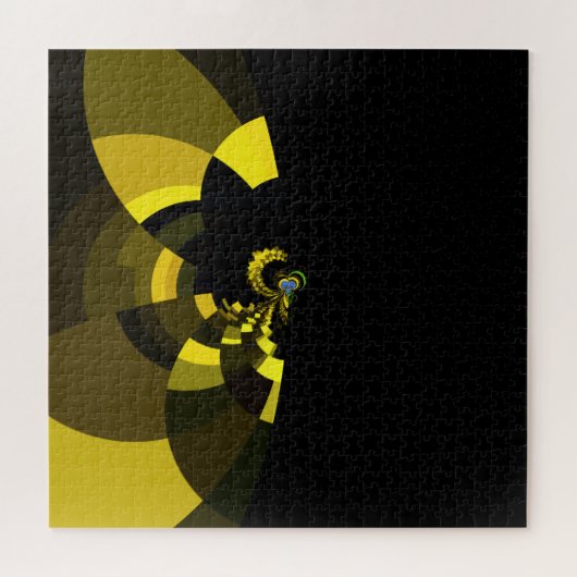 Jet Black and Gold Vector Art Print Graphic Design Puzzle (Horizontal)