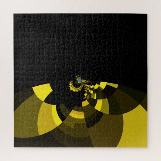 Jet Black and Gold Vector Art Print Graphic Design Puzzle (Vertikal)