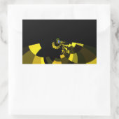 Jet Black and Gold Vector Art Print Graphic Design Rechteckiger Aufkleber (Tasche)