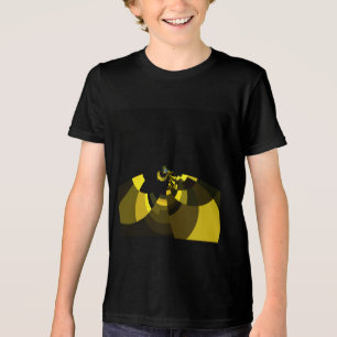 Jet Black and Gold Vector Art Print Graphic Design Tri-Blend Shirt