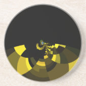 Jet Black and Gold Vector Art Print Graphic Design Untersetzer (Vorne)