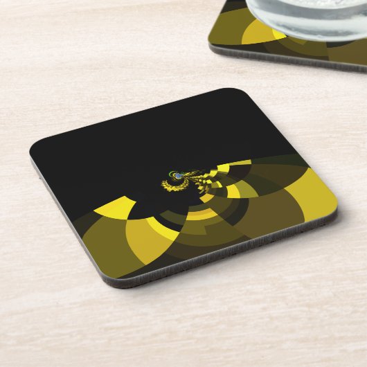 Jet Black and Gold Vector Art Print Graphic Design Untersetzer (Linke Seite)