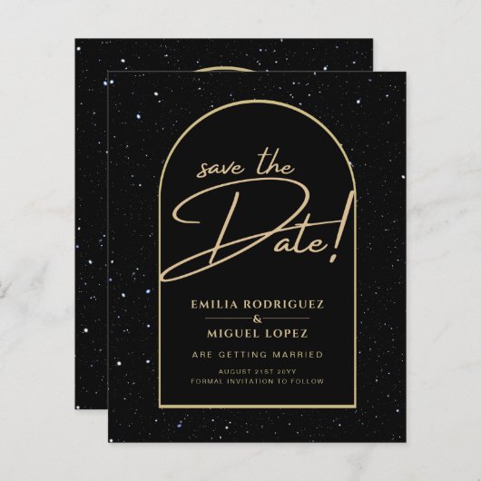 JET BLACK GOLD Starry Night Wedding RETT DATE (Vorne/Hinten)