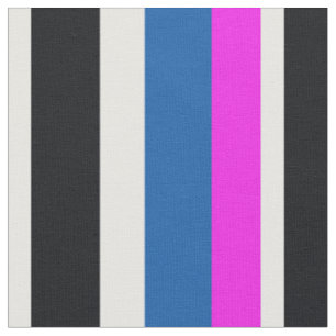 Jet Black, Pure White, Teal Blau, Hot Pink Streife Stoff