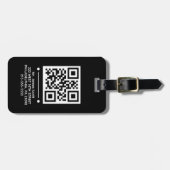 Jet Black QR CODE Custom Luggage Tag Gepäckanhänger (Vorderseite horizontal)