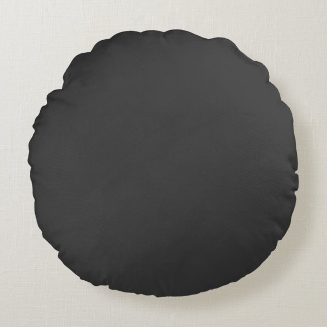 Jet Black Round Pillow Rundes Kissen (Vorderseite)