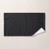 Jet Black Solid Color Badhandtuch Set (Handtuch)