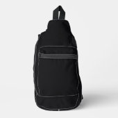 Jet Black Solid Color Crossbody Bag (Vorderseite)