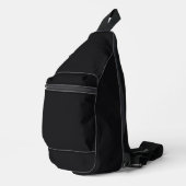 Jet Black Solid Color Crossbody Bag (Rechte Ecke)