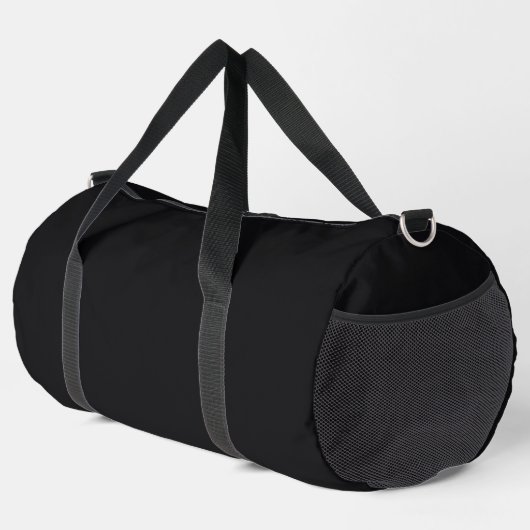 Jet Black Solid Color Duffle Bag (Rechte Ecke)
