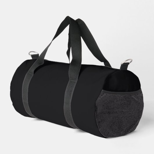 Jet Black Solid Color Duffle Bag (Rechte Ecke)