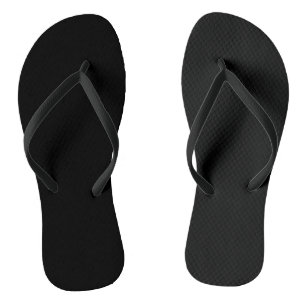 Jet Black Solid Color Einfach Minimalistisch Badesandalen