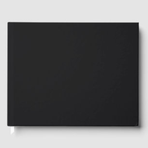 Jet Black Solid Color Gästebuch