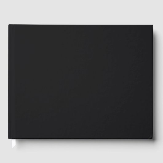 Jet Black Solid Color Gästebuch (Vorderseite)