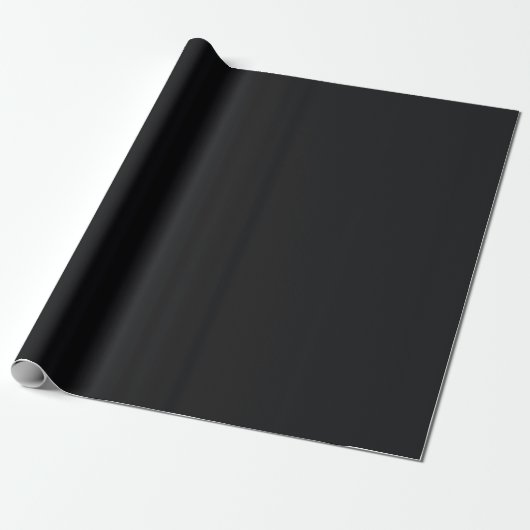 Jet Black Solid Color Geschenkpapier (Ungerollt)