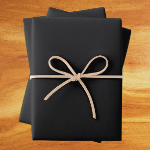 Jet Black Solid Color Geschenkpapier Set