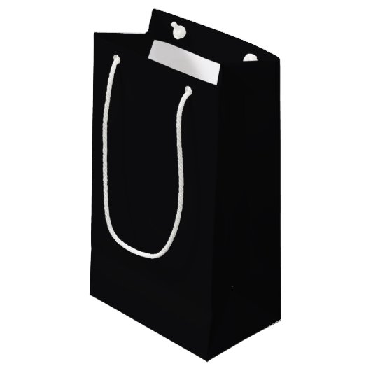 Jet Black Solid Color Kleine Geschenktüte (Vorderseite Schrägansicht)