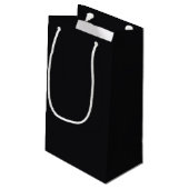 Jet Black Solid Color Kleine Geschenktüte (Rückseite Schrägansicht)