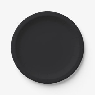 Jet Black Solid Color Pappteller
