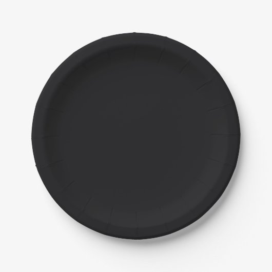 Jet Black Solid Color Pappteller (Vorderseite)