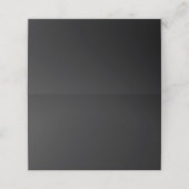 Jet Black Solid Color Platzkarte (Außenseite Aufgefaltet)